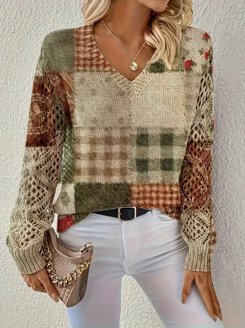 Ademende Gebreide Bloementrui