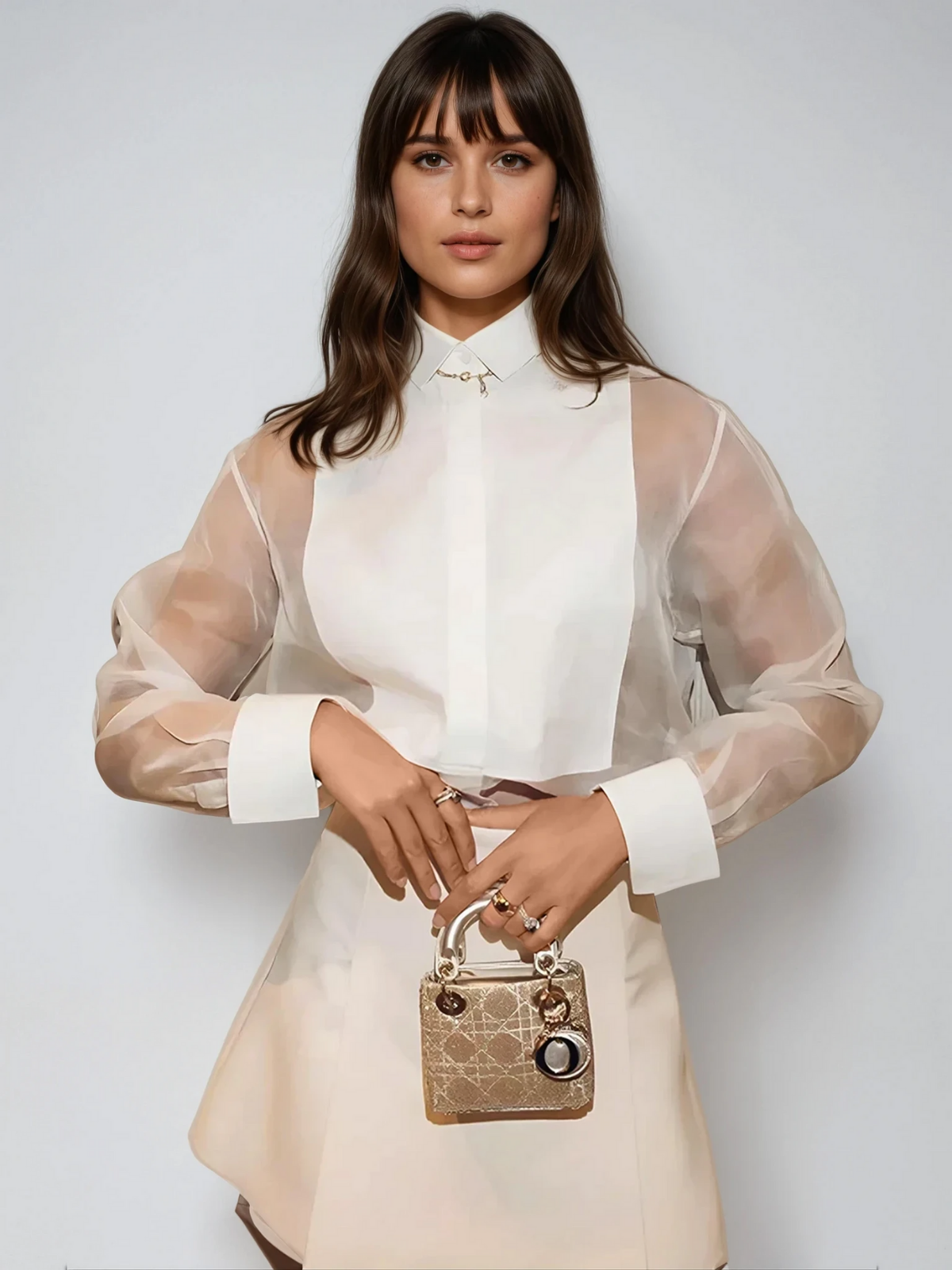 Chique Organza Top met Puff