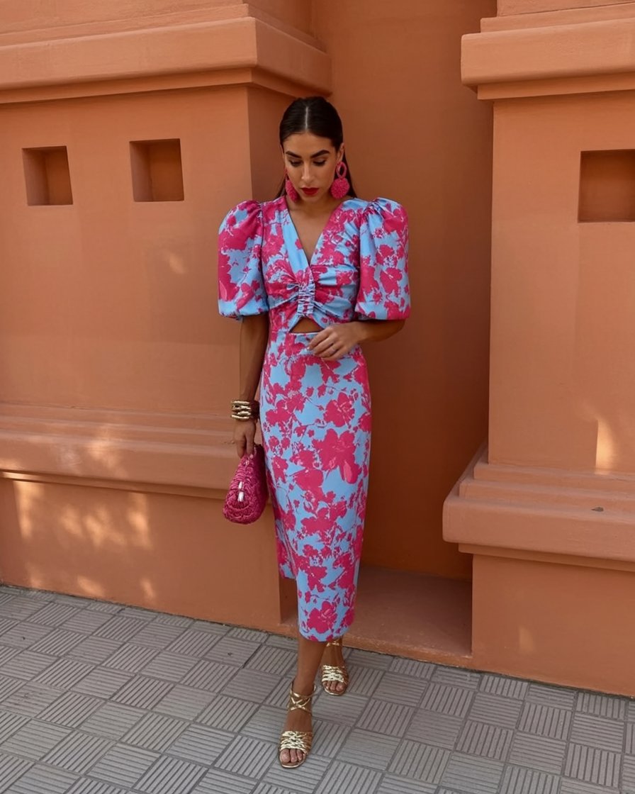 Puff-Sleeve Voorjaarsjurk