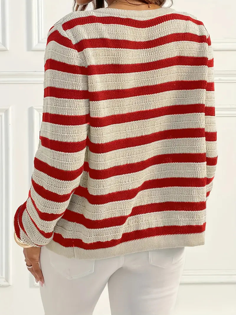 Gestreept Vest Warmte-Zonder-Dikte