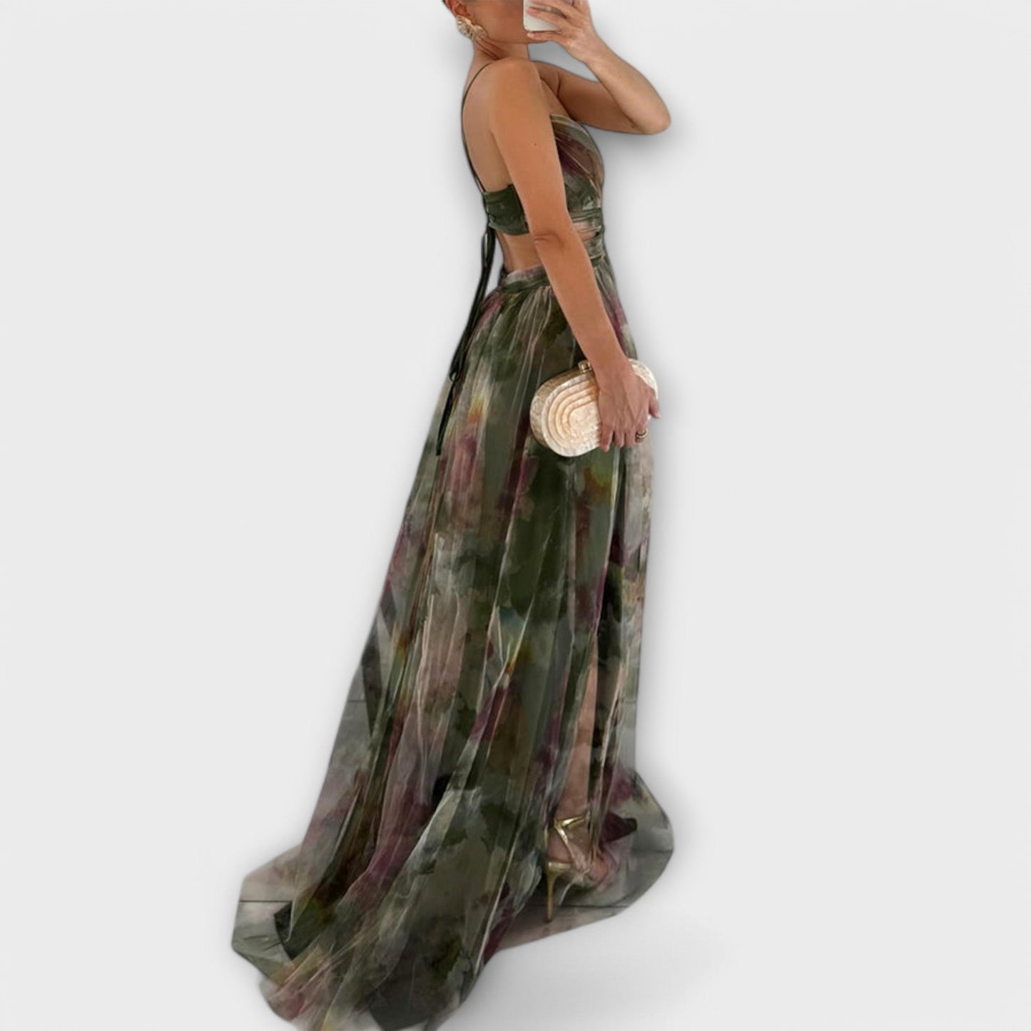 Sculpting Mesh Maxi Jurk