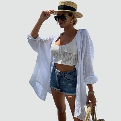 Chique Oversized Blouse met Oogaccent