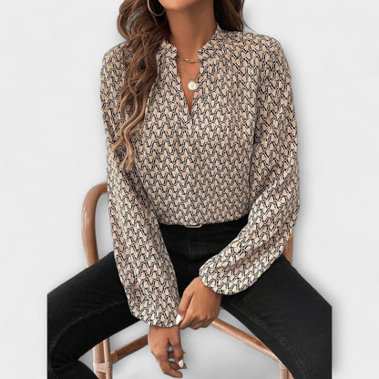 Elegant Bishop-Sleeve Blouse