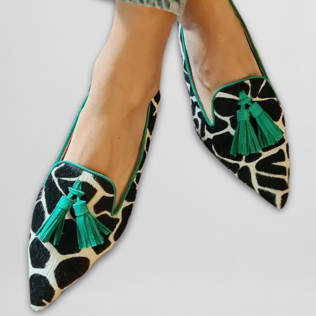 Elegante Isa Loafers Met Dierenprint