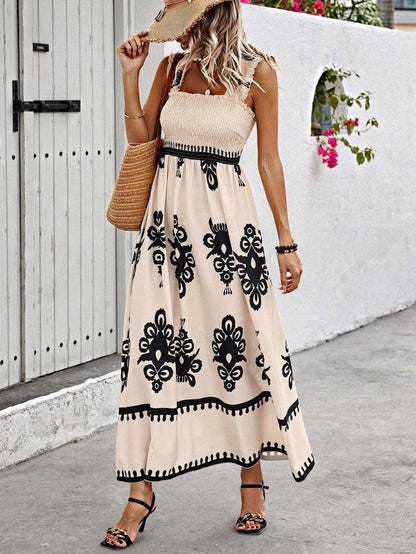 Figuur-Flatterend Maxi Jurk Apricot