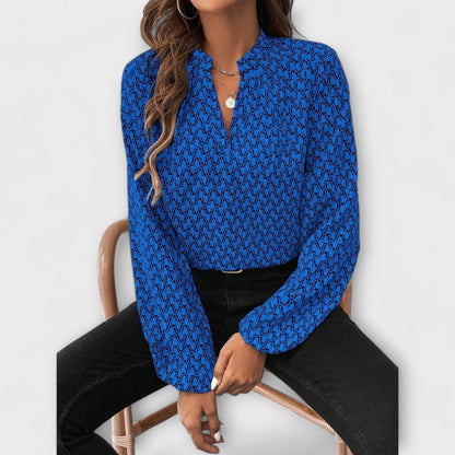 Elegant Bishop-Sleeve Blouse