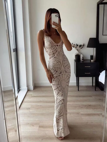 Elegante V-hals Maxi Jurk