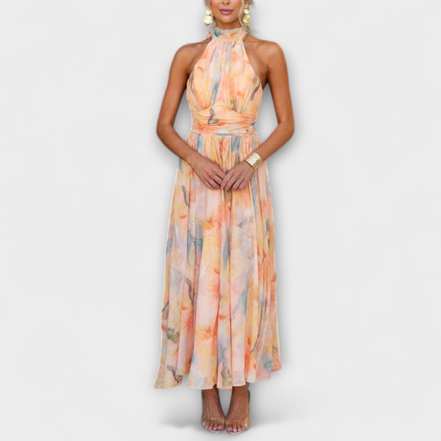 Zomerse Elegantie Jurk met Open Rug