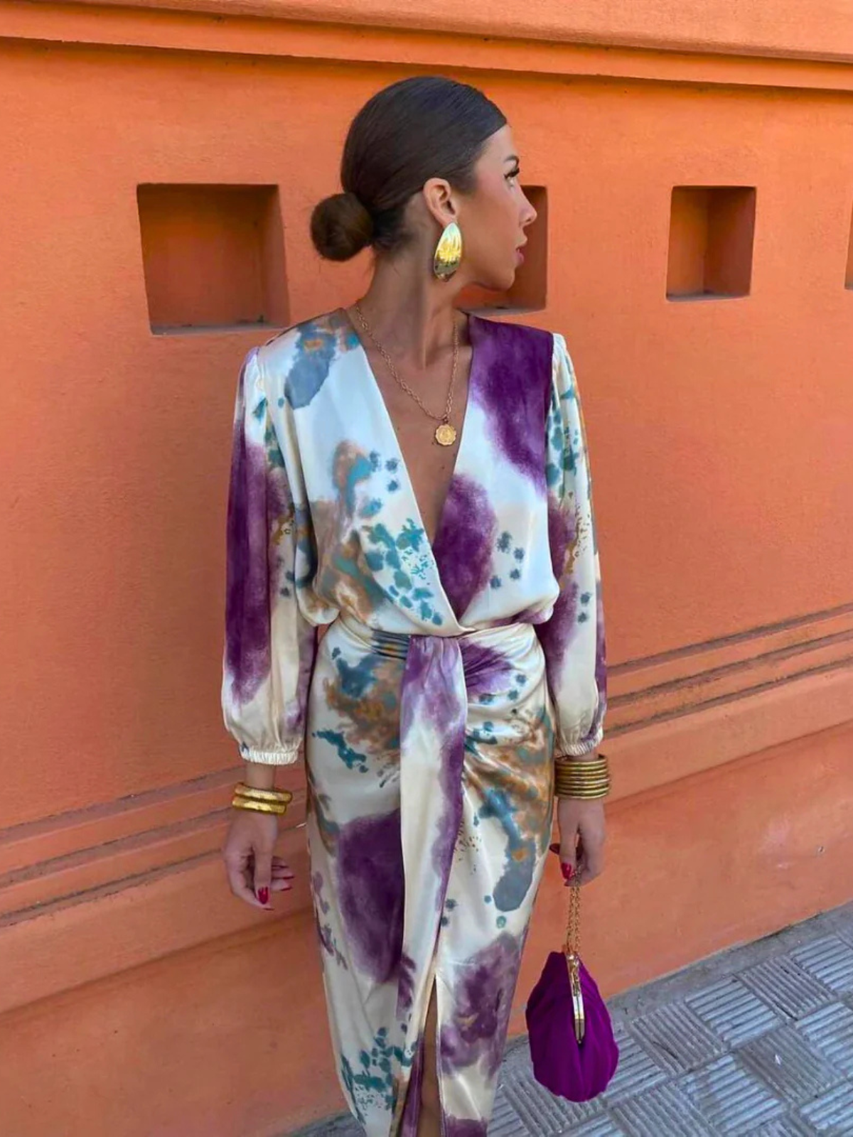 Elegante V-Hals Jurk