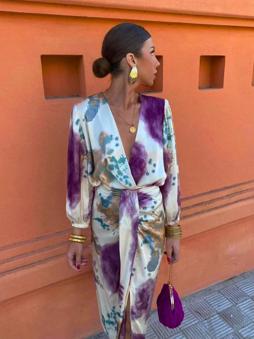 Elegante V-Hals Jurk