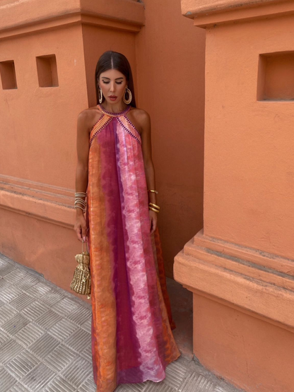 Elegante Tie-Dye Maxi Jurk