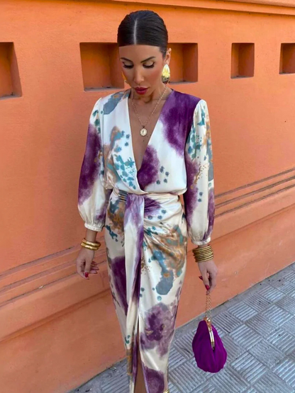 Elegante V-Hals Jurk