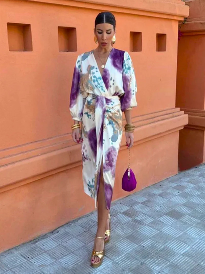 Elegante V-Hals Jurk