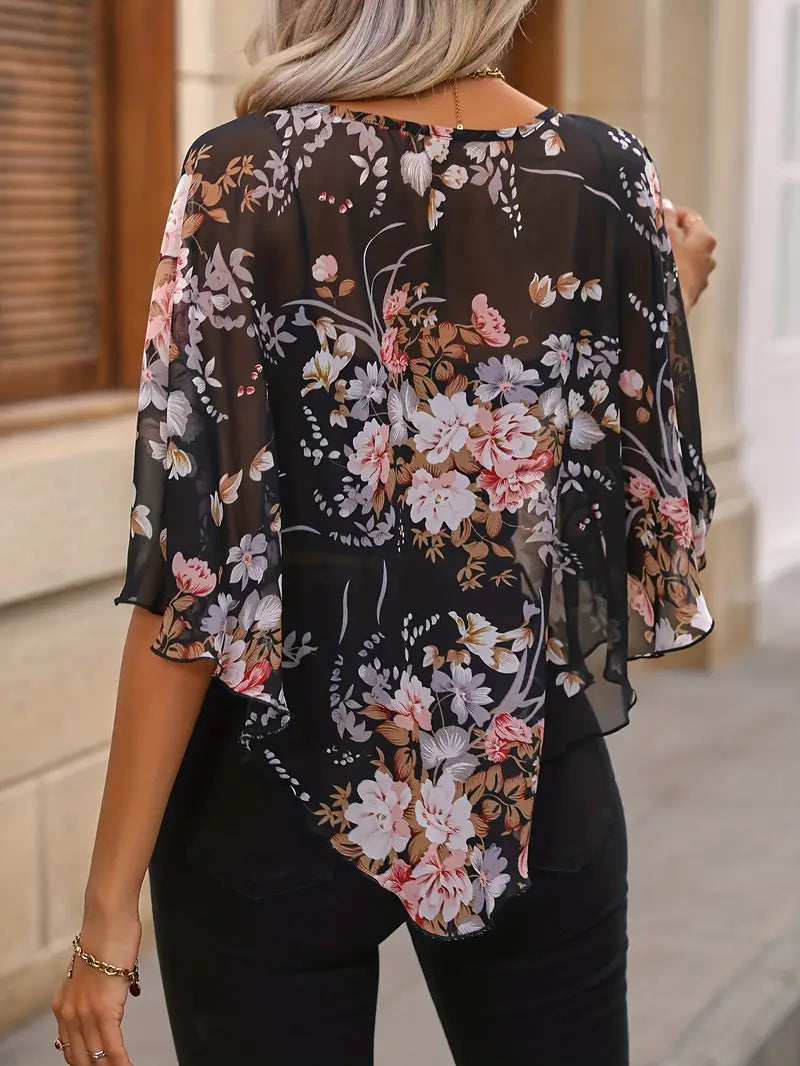 Flatterende Blouse Bloemenprint