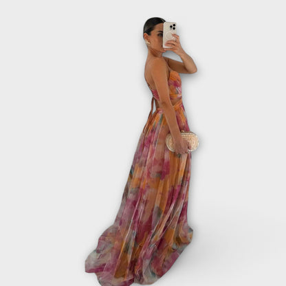 Sculpting Mesh Maxi Jurk