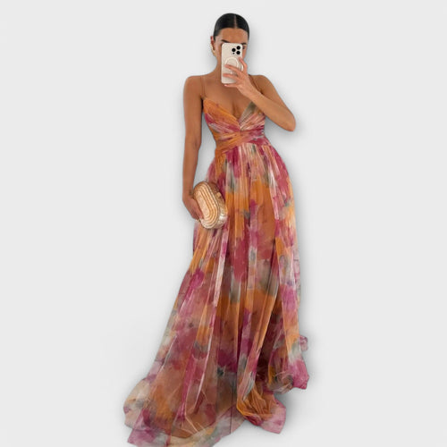 Sculpting Mesh Maxi Jurk