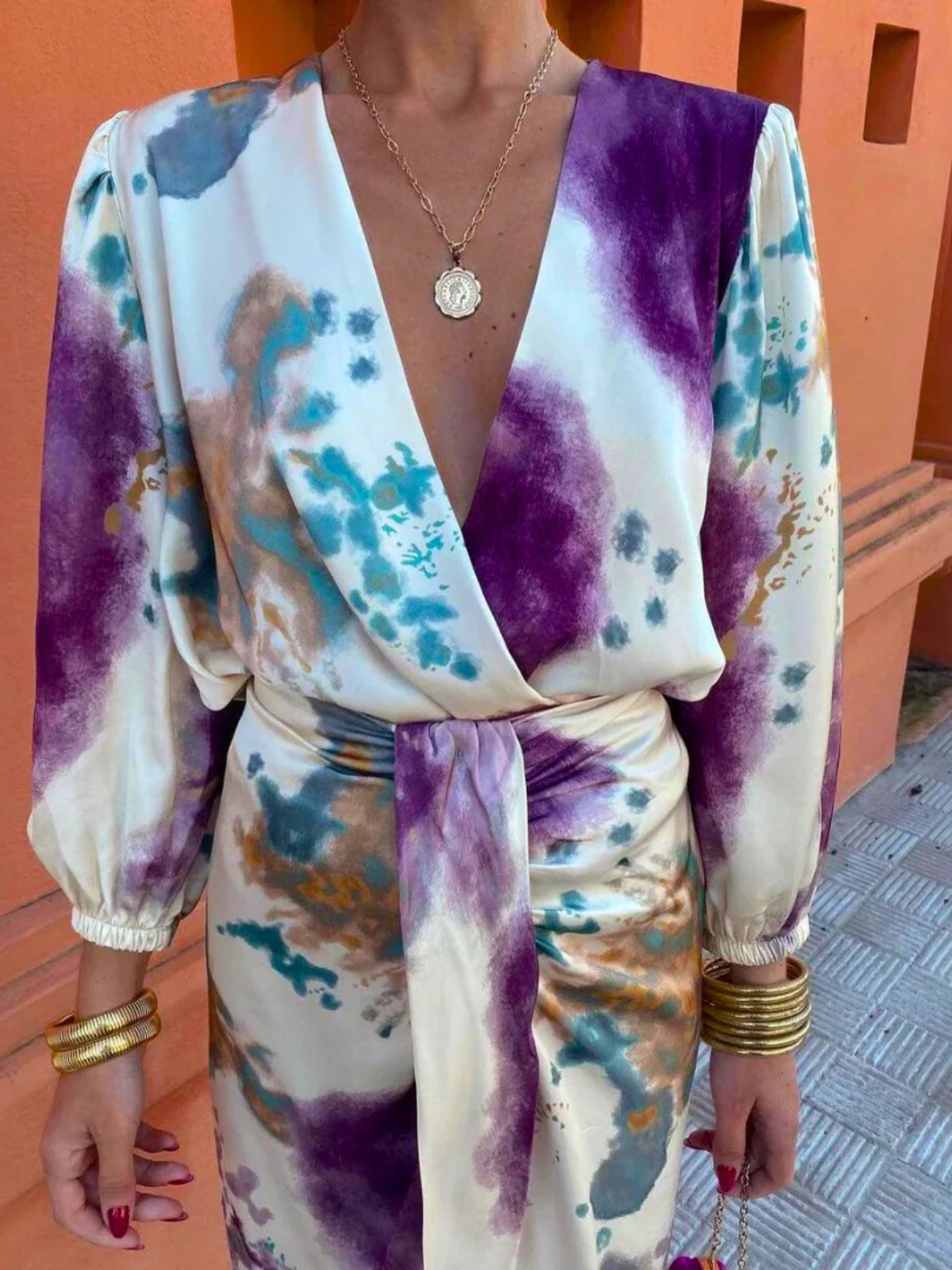 Elegante V-Hals Jurk