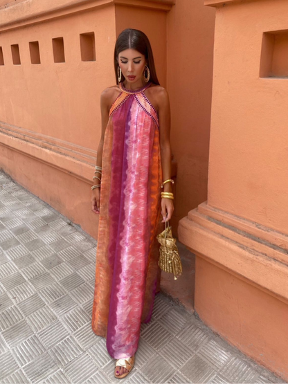 Elegante Tie-Dye Maxi Jurk