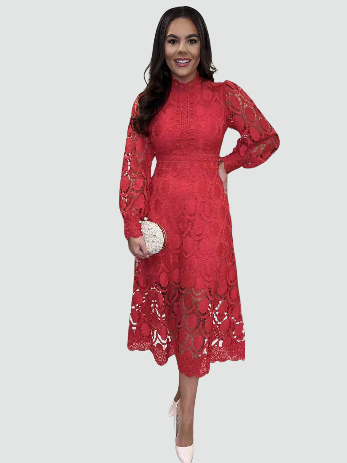 Flatterende Kantenjurk voor Tijdloze Elegantie