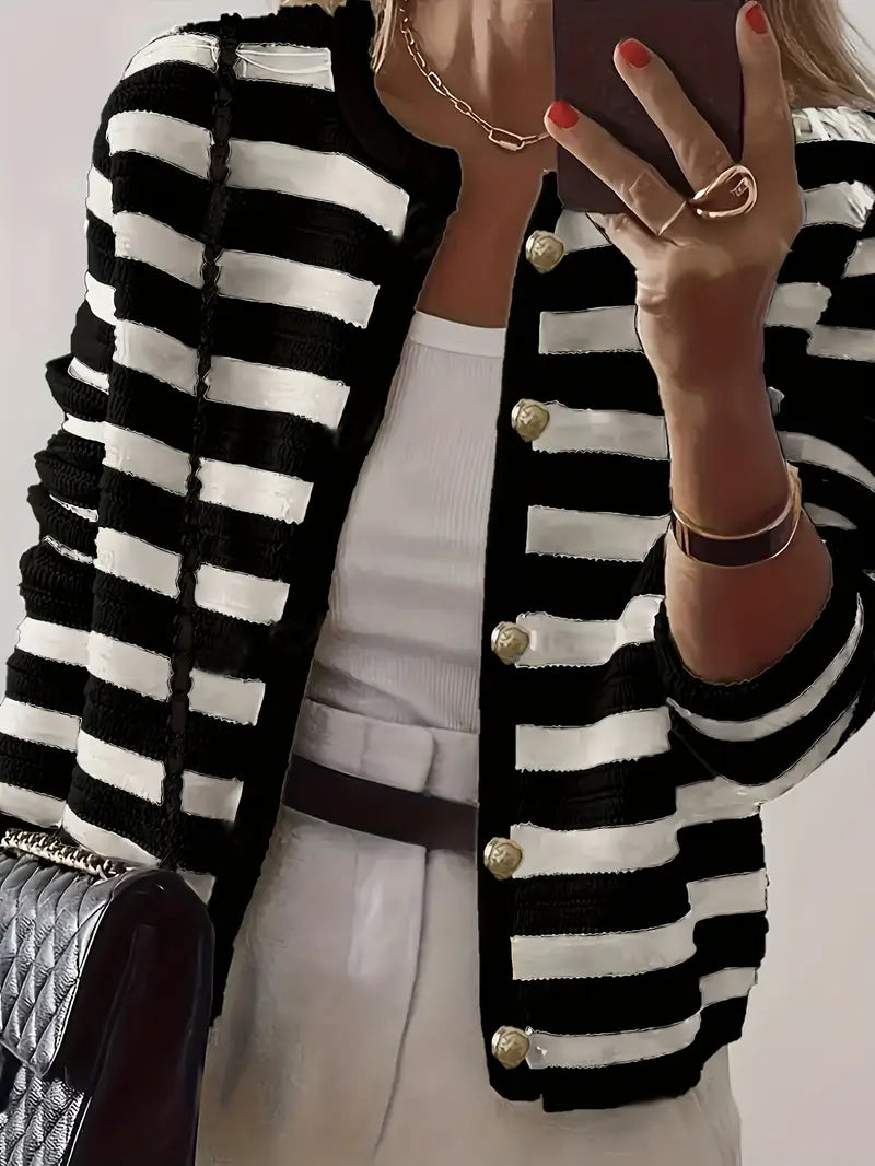 Gestreept Vest Warmte-Zonder-Dikte