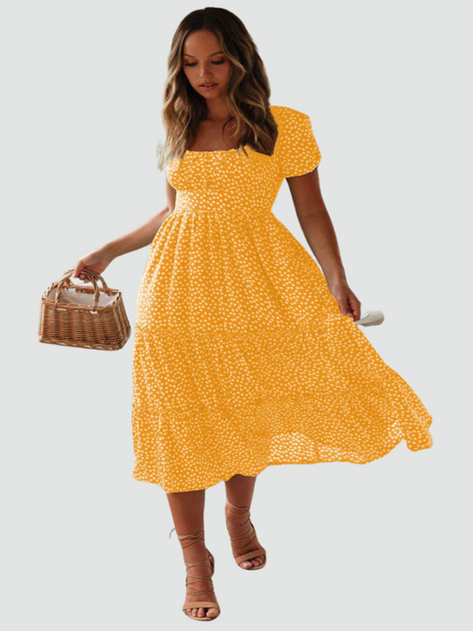 Flatterende Vintage Bloemenjurk