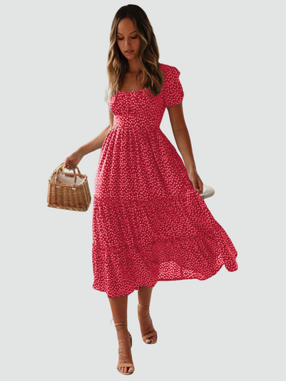 Flatterende Vintage Bloemenjurk