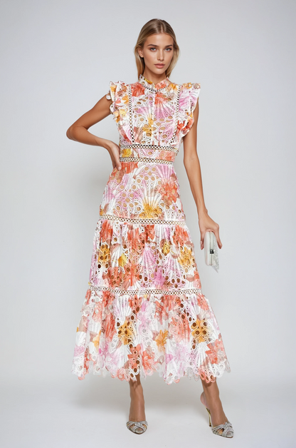 Elegant Embroidered Midi Dress