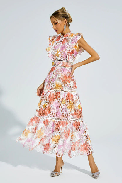 Elegant Embroidered Midi Dress