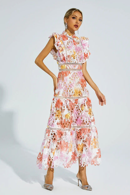 Elegant Embroidered Midi Dress