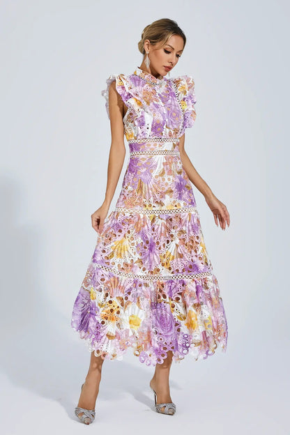 Elegant Embroidered Midi Dress