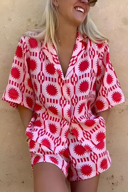 Cooling Geometric Shorts Set