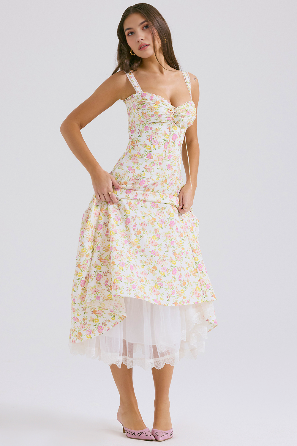 Floral Elegance Midi Dress