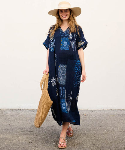 Casual-Kleurenjurk Met Zakken