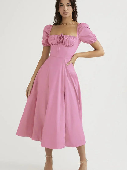 Vrouwelijke Midi-Jurk Bloemmotief