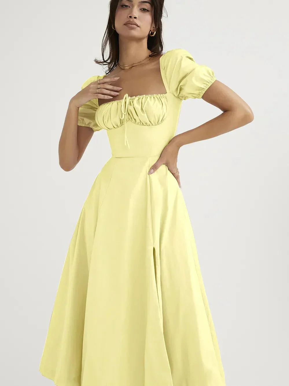 Vrouwelijke Midi-Jurk Bloemmotief