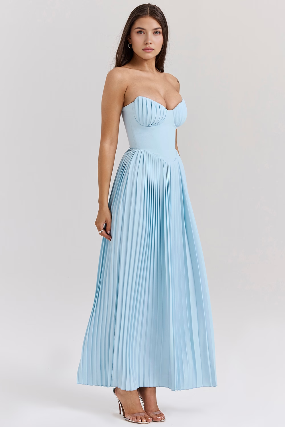 Celeste Midi Jurk: Vol Elegantie
