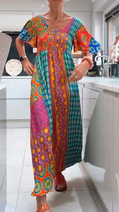 Paisley Elegance Midi Dress