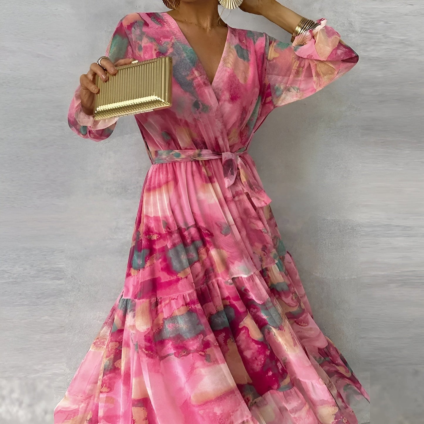 Elegant-Pleated Summer Dress