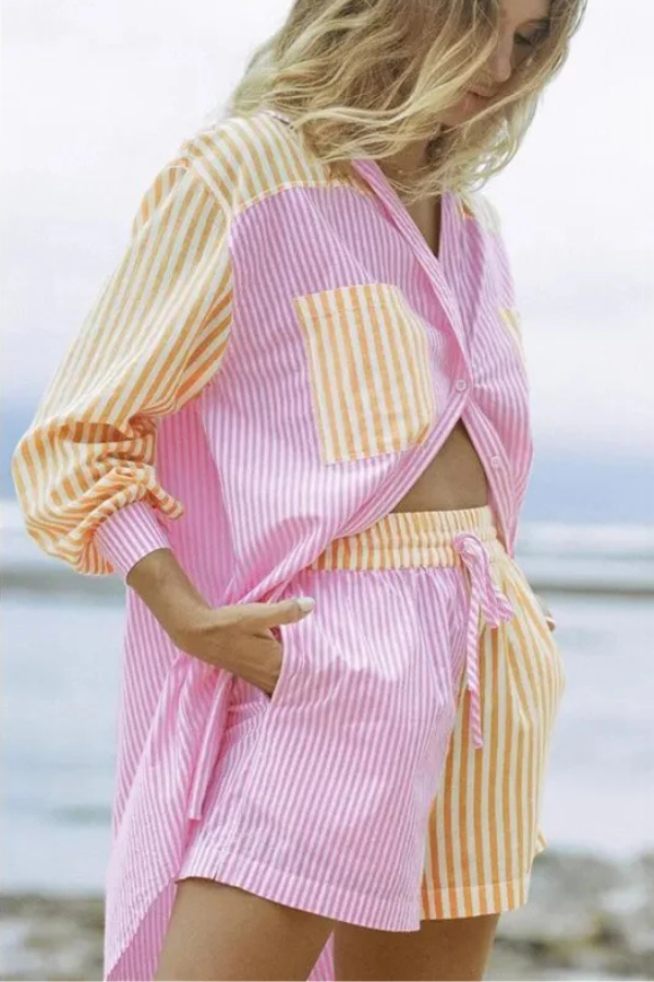 Comfort-Rich Striped Set