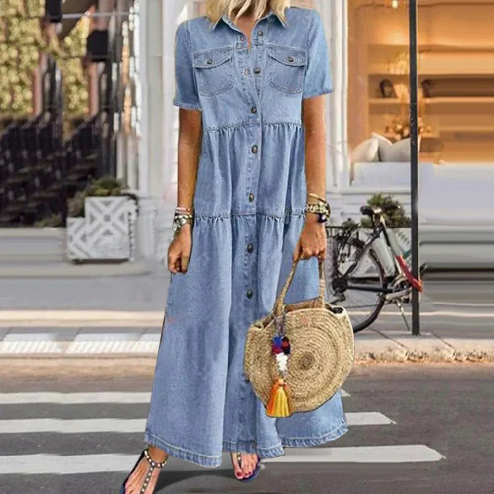 Elegante Denimjurk: Comfort en Stijl