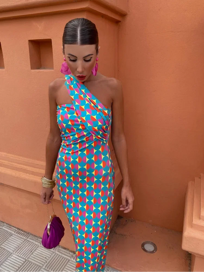 Diagonale-Schouderjurk Modern Chic