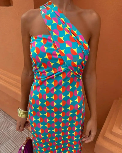 Diagonale-Schouderjurk Modern Chic