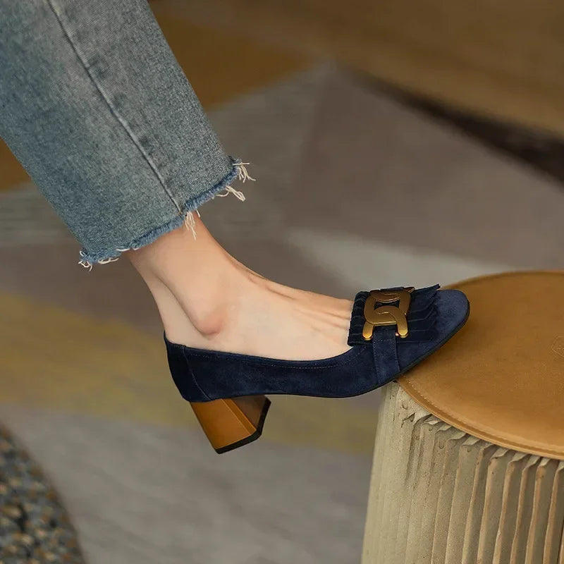 Elegante Karo-Absatzschuhe