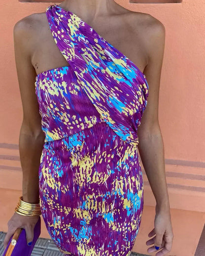 Diagonale-Schouderjurk Modern Chic