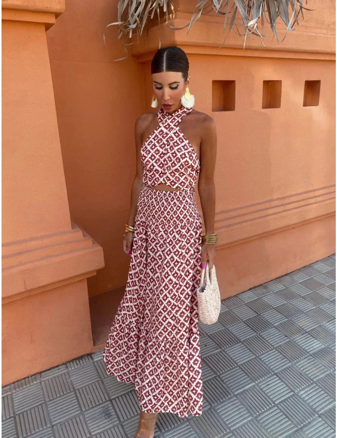 Elegante Off-Shoulder Midi Jurk