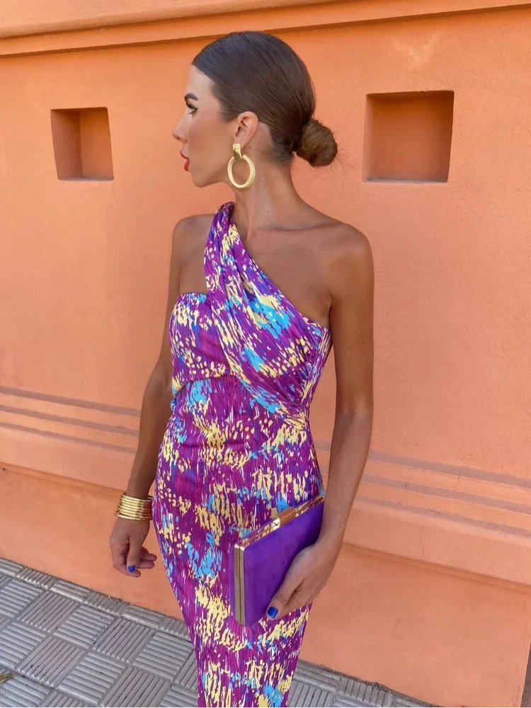 Diagonale-Schouderjurk Modern Chic