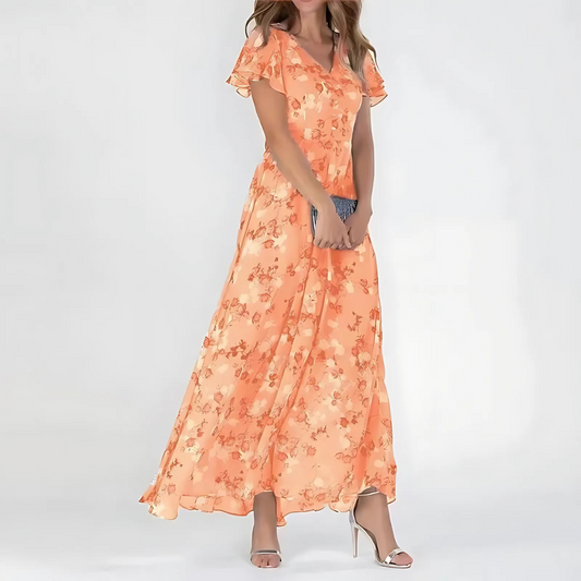Glam-Floral Tummy-Flattering Dress