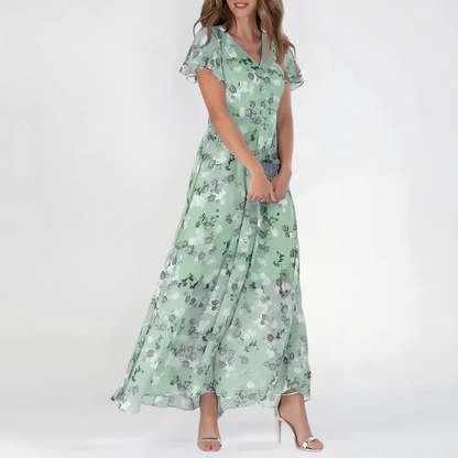 Glam-Floral Tummy-Flattering Dress