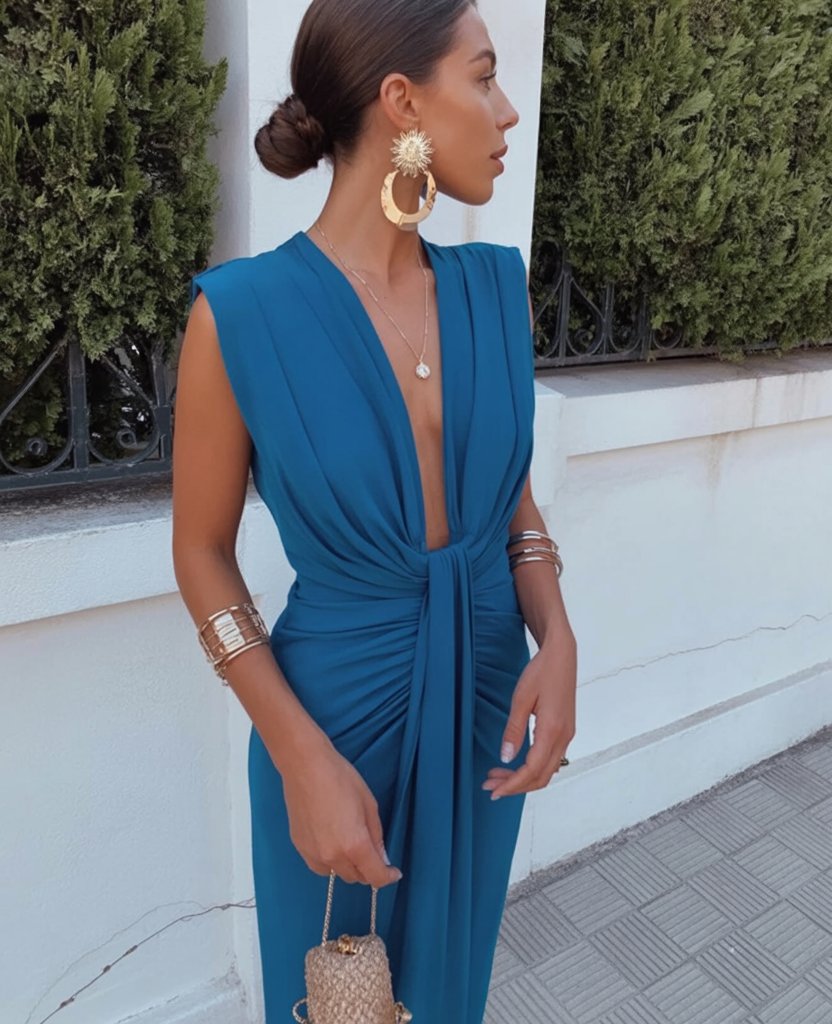 Elegante Geplooide Jurk