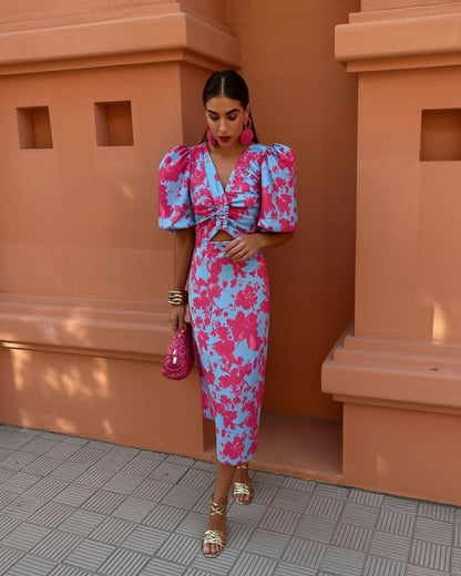 Puff-Sleeve Voorjaarsjurk